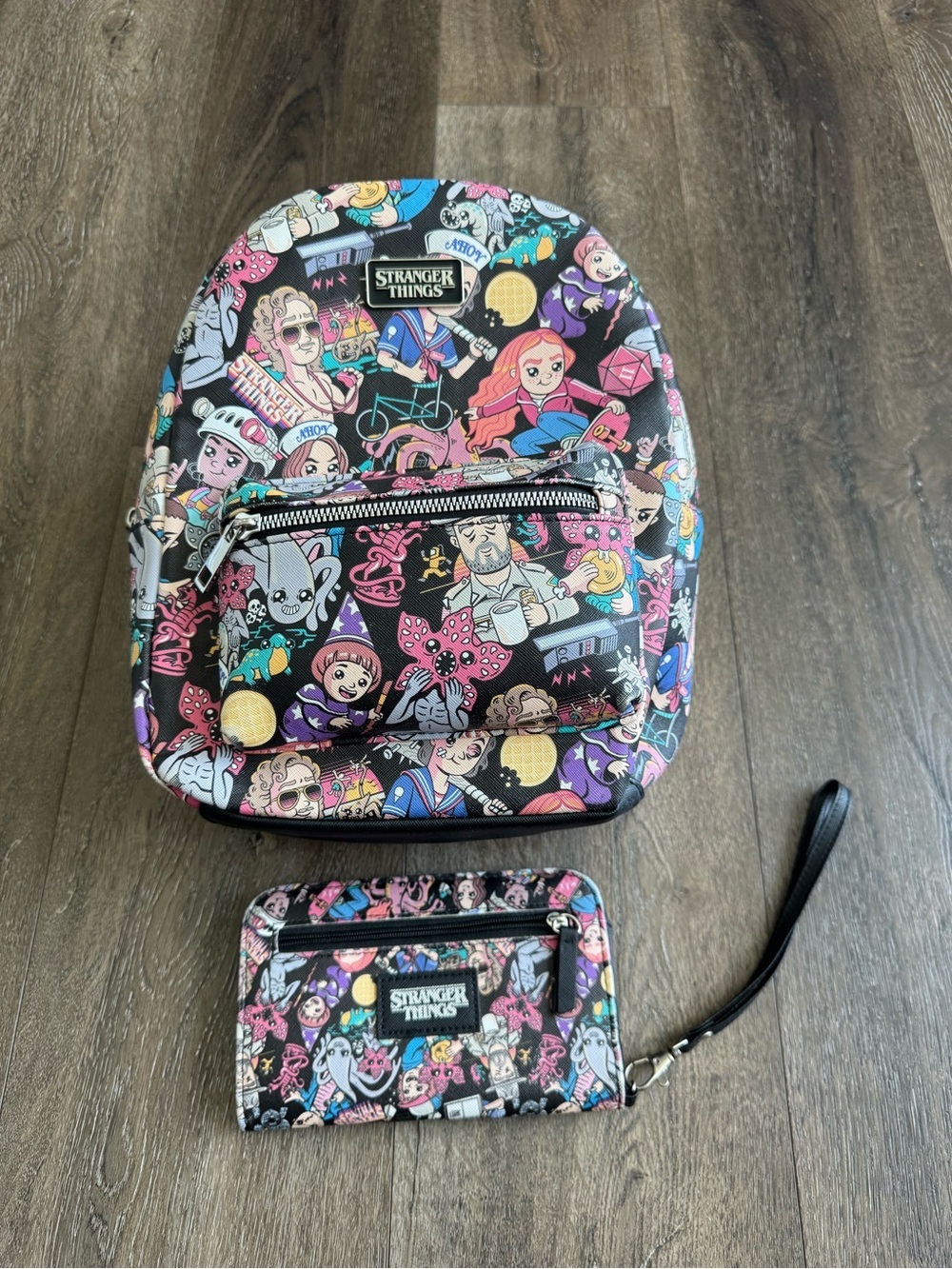 Stranger Things Multicolor Mini Backpack & Wallet Set